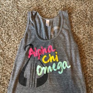 Grey Alpha Chi Omega Tank Top